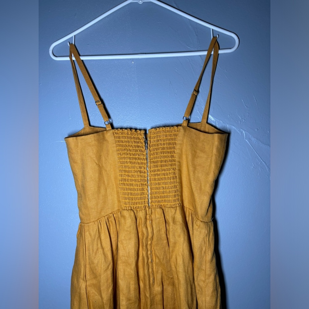 Reformation Mustard Yellow Button-Front Mini Dress - Picture 4 of 6